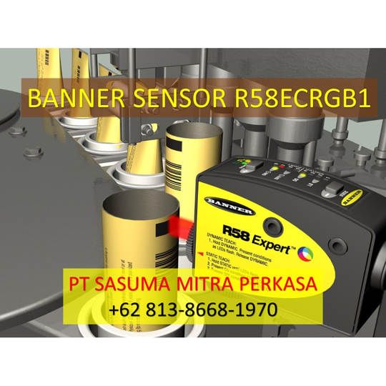 BANNER Photoelectric Color Mark Sensor R58ECRGB1, 10-30 VDC