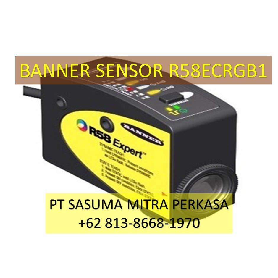 BANNER Photoelectric Color Mark Sensor R58ECRGB1, 10-30 VDC