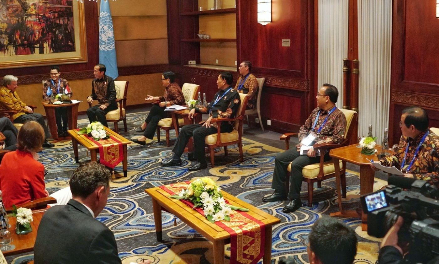 Presiden Jokowi Bertemu PM Singapura dan Sekjen PBB