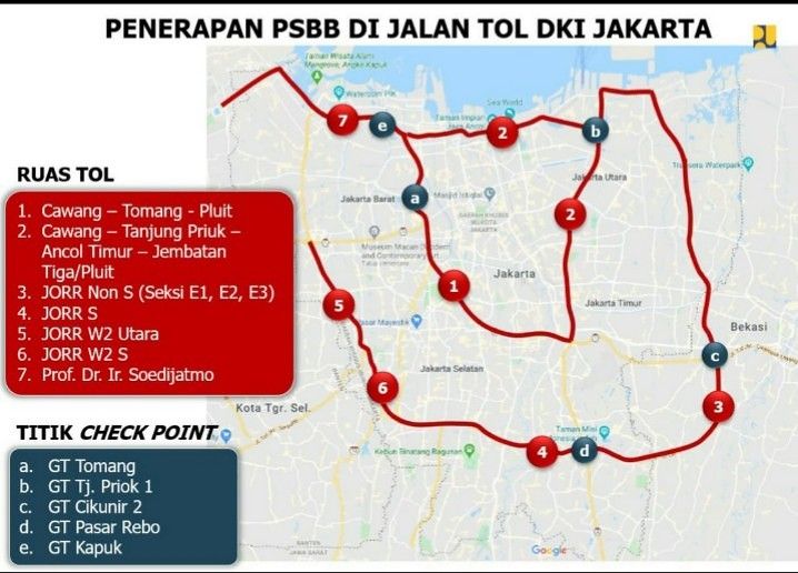 Selama PSBB ‘Traffic’ Tol di Wilayah DKI Jakarta, Jawa Barat, dan Banten berkisar 42 hingga 60%.
