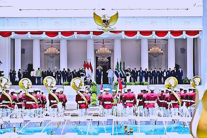 Menhan Dampingi Presiden Prabowo Sambut Presiden Republik Afrika Selatan