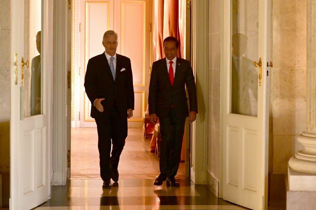 Presiden Jokowi Disambut Raja Belgia di Istana Laeken  