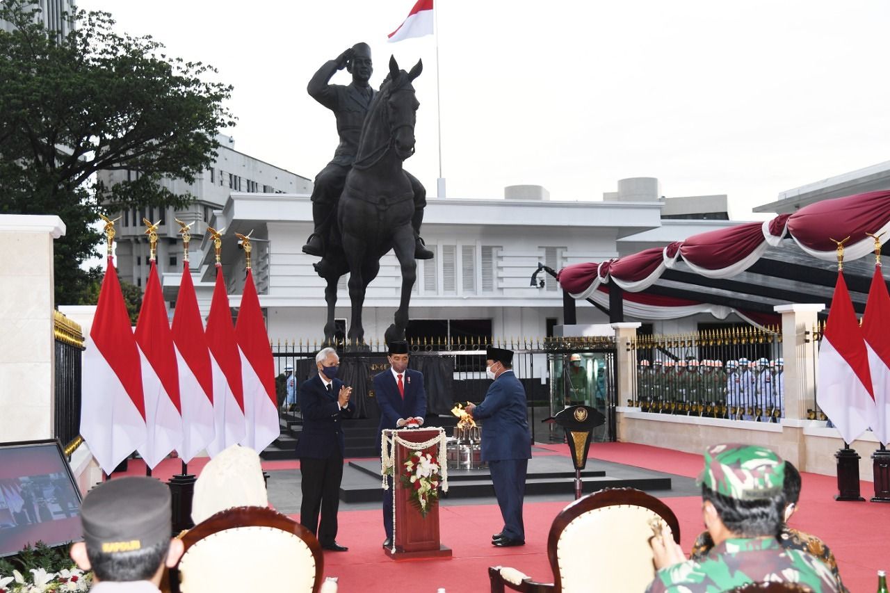 Presiden Jokowi Resmikan Tugu Api Semangat Indonesia Merdeka Tidak Pernah Padam.