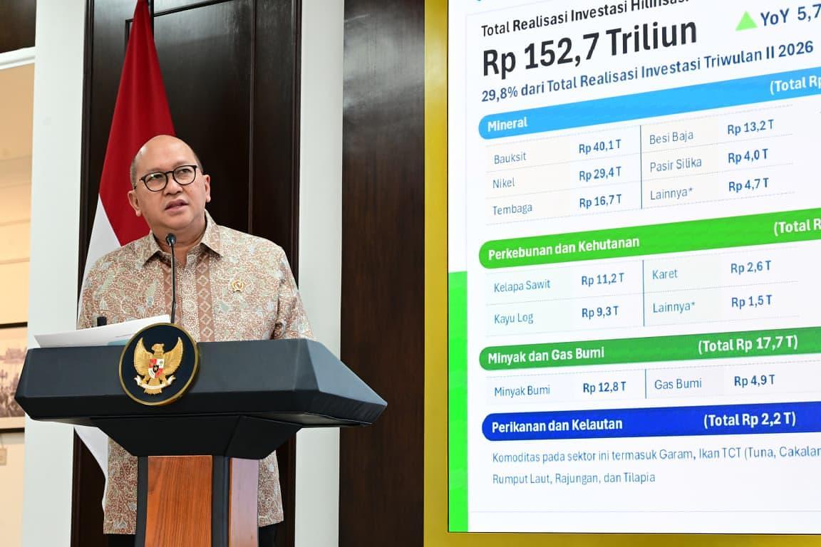 Investasi Triwulan II 2026 Capai Rp511,8 Triliun, Pemerintah Terus Jaga Iklim Investasi