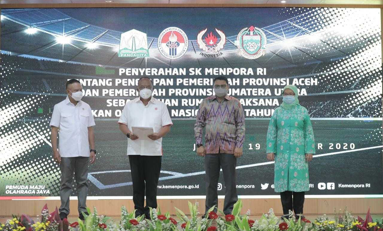 Serahkan SK Tuan Rumah PON XXI 2024, Menpora Minta Aceh dan Sumut Tingkatkan Sinergitas
