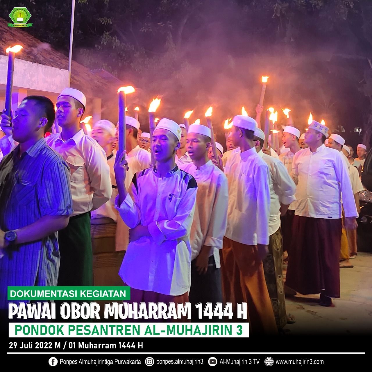 Sambut Tahun Baru Islam 1 Muharram 1444 Hijriah, Santri Pondok Pesantren Al-Muhajirin 3 Pawai Obor