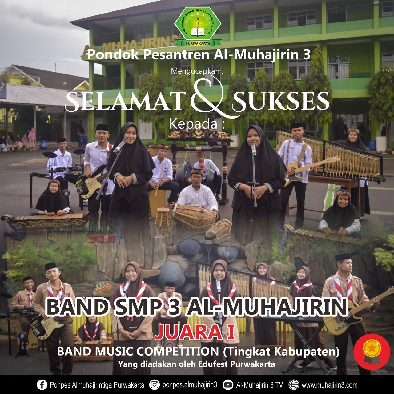 Band SMP 3 Al-Muhajirin Raih Juara 1 Tingkat Kabupaten