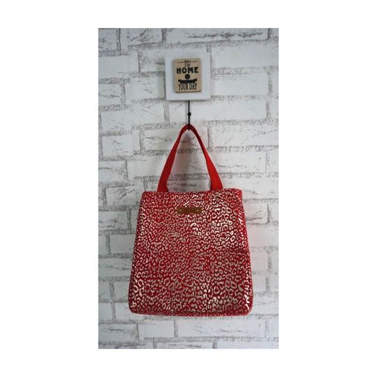 Lunch Bag Leopard Merah