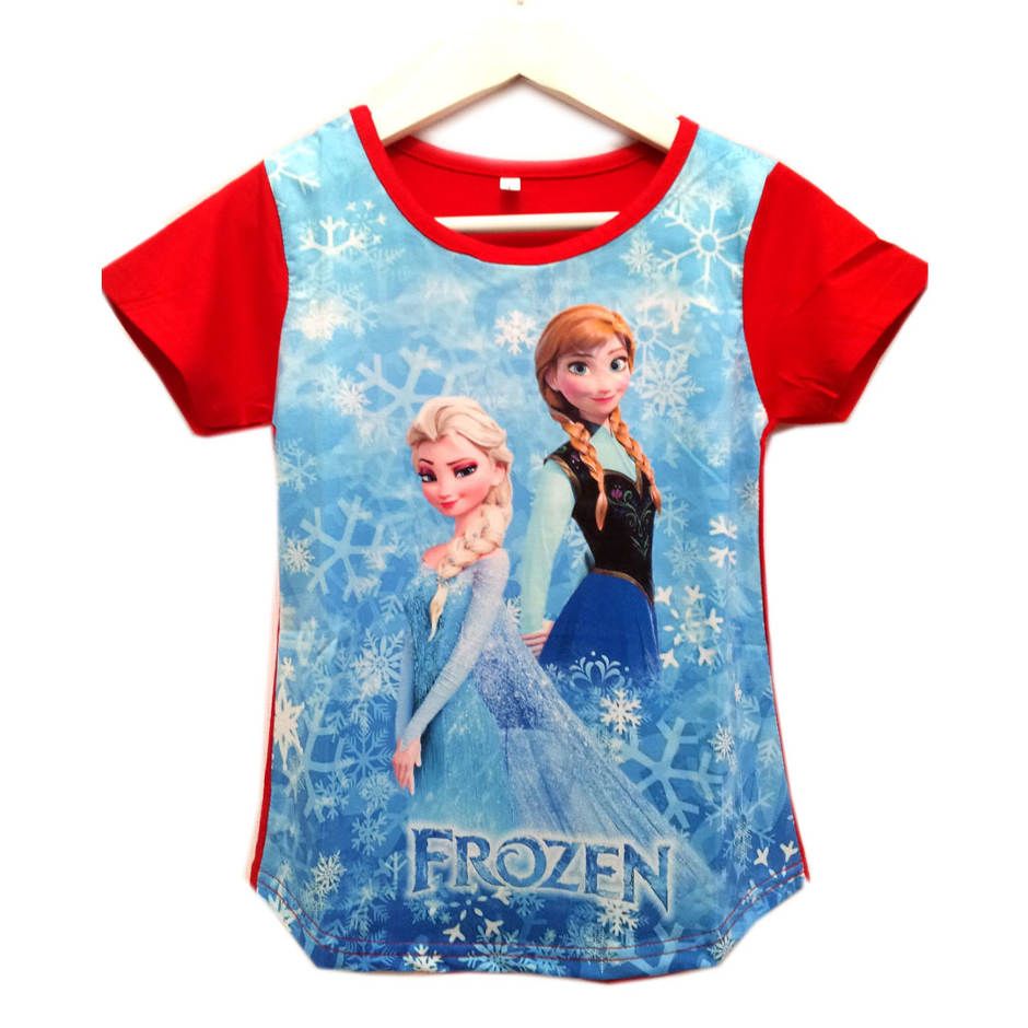  Kaos  Frozen  Anak  Perempuan Girl 1 tahun Motif Cantik Bahan 