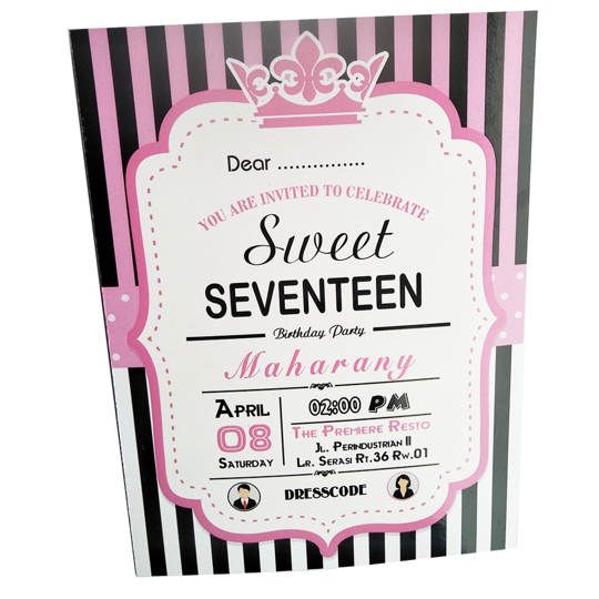 Contoh undangan ulang tahun sweet seventeen palembang