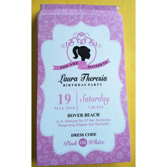 Undangan sweet seventeen pink di palembang, Pangkalan Balai, Martapura, Muara Dua, Indralaya