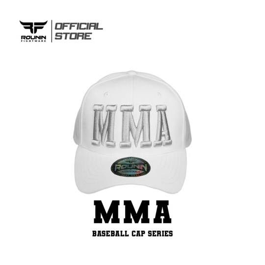 Baseball cap Rounin Fightware Motif Timbul topi MMA - Putih