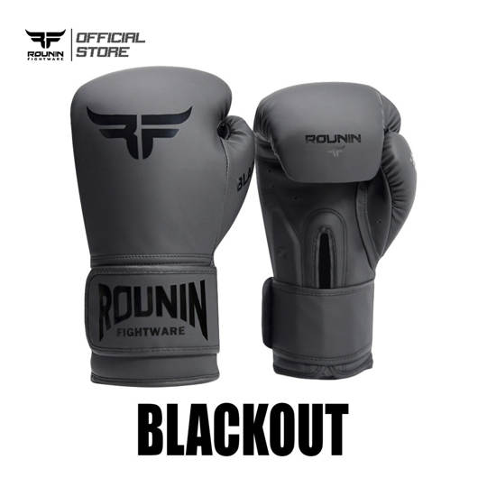 Boxing Glove Rounin Fightware, Sarung Tinju, MuayThai Glove -Black Out