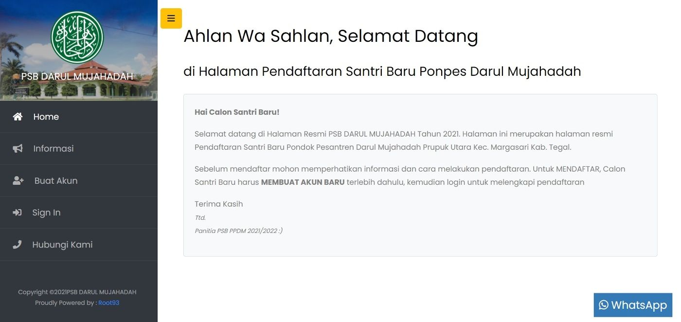 PSB Online Darul Mujahadah 2021-2022