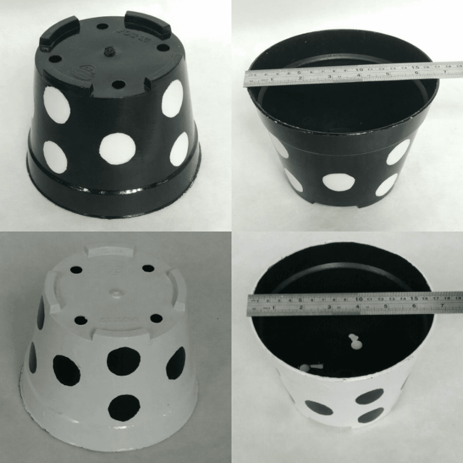  Pot  Polkadot Putih  Polka Hitam 