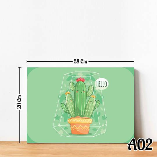 Hiasan Dinding  Poster Kaktus  Hello Original A02 