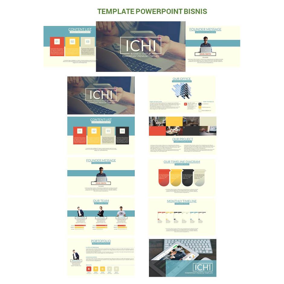 Kode BID002 - Template Powerpoint Ichi Start Up