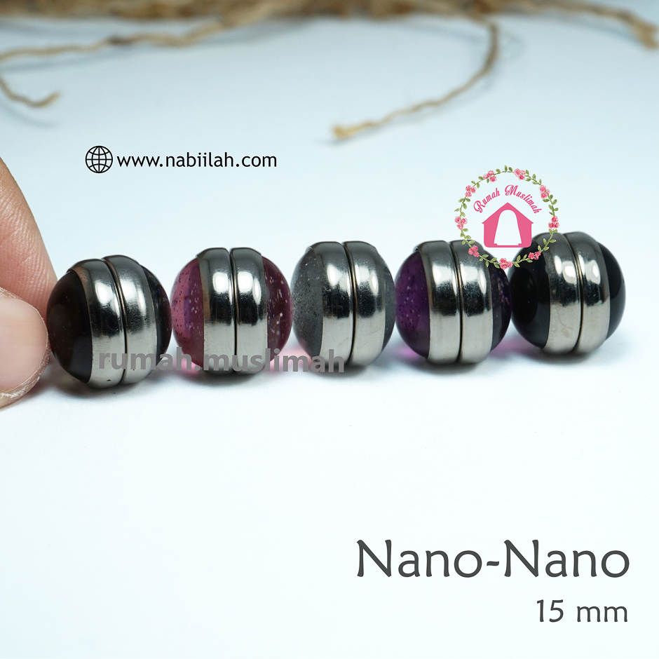Jepit jilbab magnet NANO-NANO 15 mm