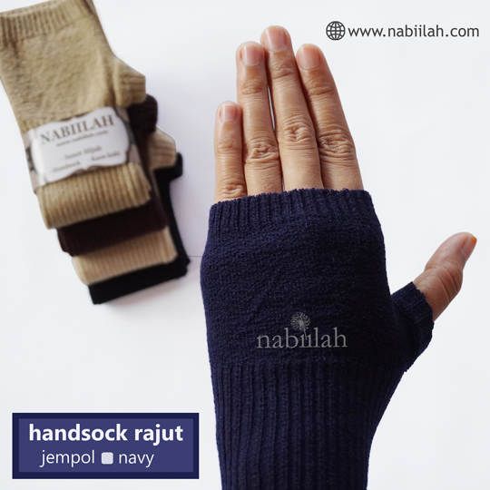 Handsock rajut panjang JEMPOL / manset tangan ibu jari katun premium