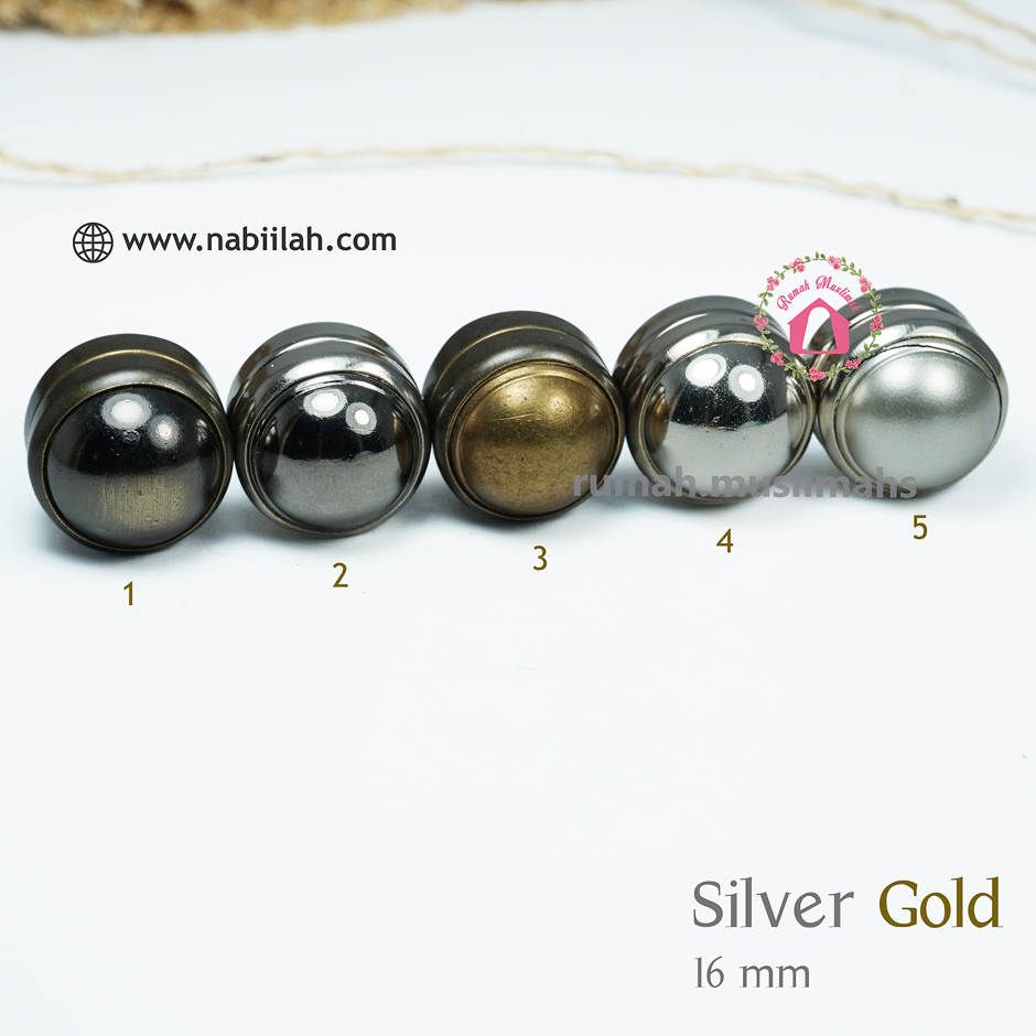 Pin hijab magnet SILVER GOLD 16 mm
