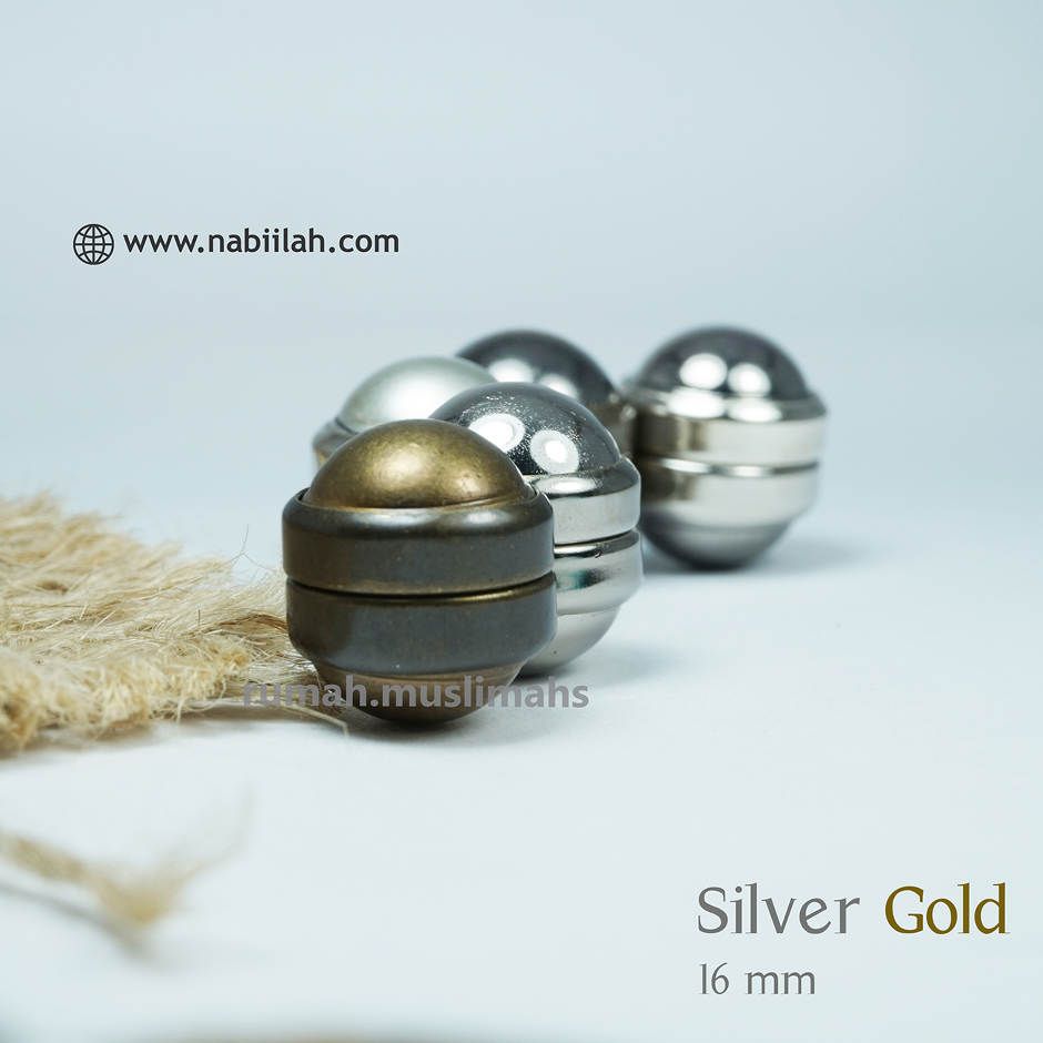 Pin hijab magnet SILVER GOLD 16 mm