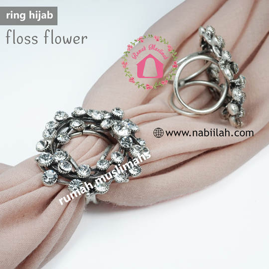 Ring hijab FLOSS FLOWER brooch cincin kerudung turki