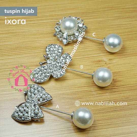 Tuspin jilbab mutiara premium IXORA bros hijab pearl pin import korea