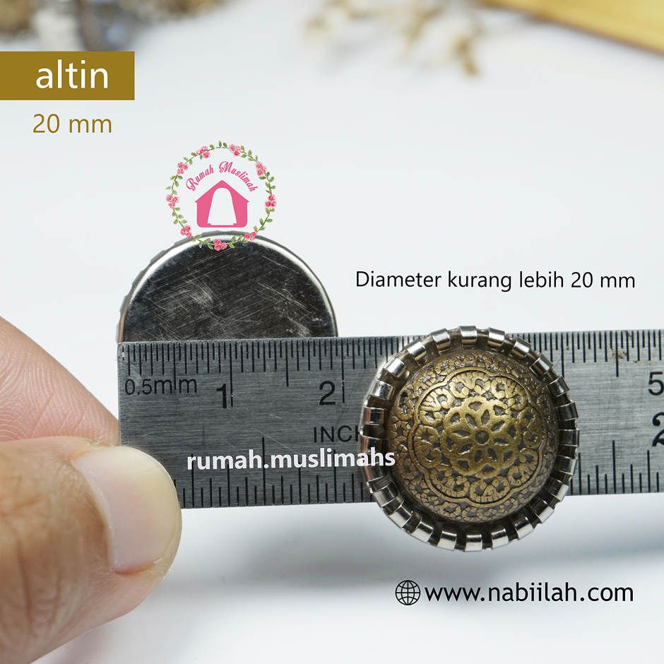 Bros magnet hijab turki ALTIN 20 mm pin jilbab