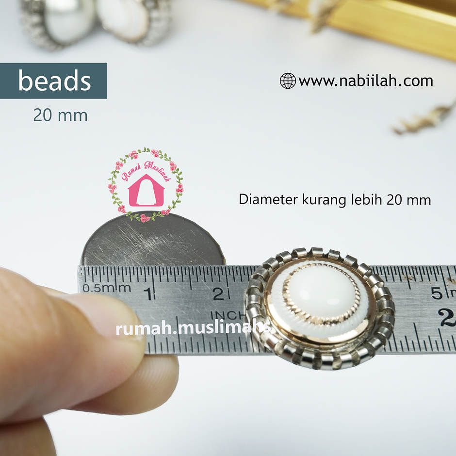Pin jilbab magnet turki BEADS 20 mm magnetic brooch
