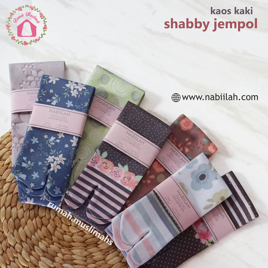 Kaos kaki jempol motif SHABBY premium untuk muslimah
