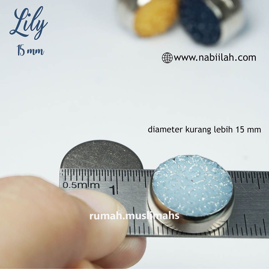 Pin jilbab magnet LILY 15 mm brooch magnet