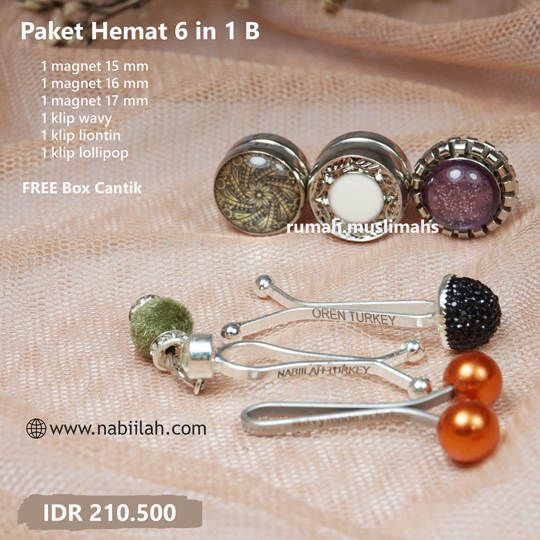 Magnet jilbab turki dan hijab clip turki Paket HEMAT 6 in 1 B