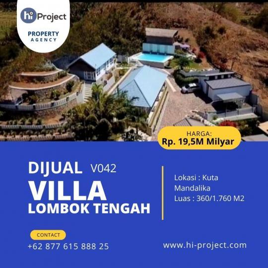Villa Lombok tengah dengan lahan luas di Kuta Mandalika V042