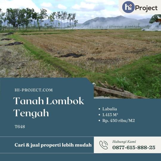 Tanah Lombok tengah 1.413 M2 di Labulia Jonggat T648