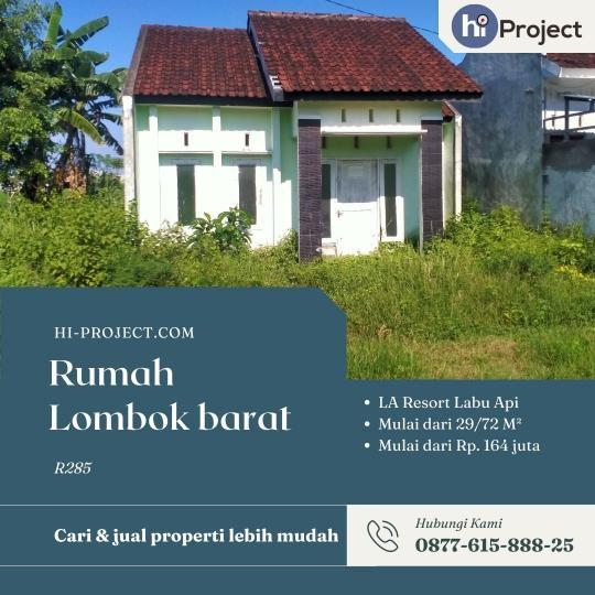 Rumah BTN Lombok barat dan tanah tanah kavling di Perumahan LA Resort Labu Api R285