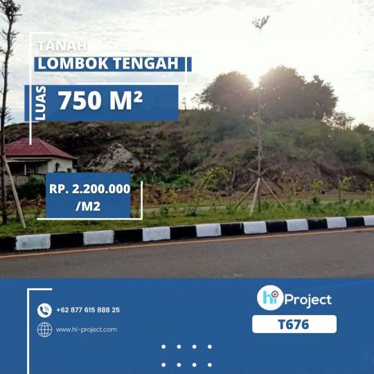 Tanah Lombok tengah 750 M2 pinggir jalan Bypass BIL-Mandalika T676