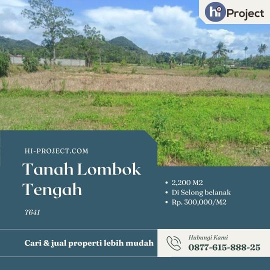Tanah kavling Lombok tengah di Selong belanak T641