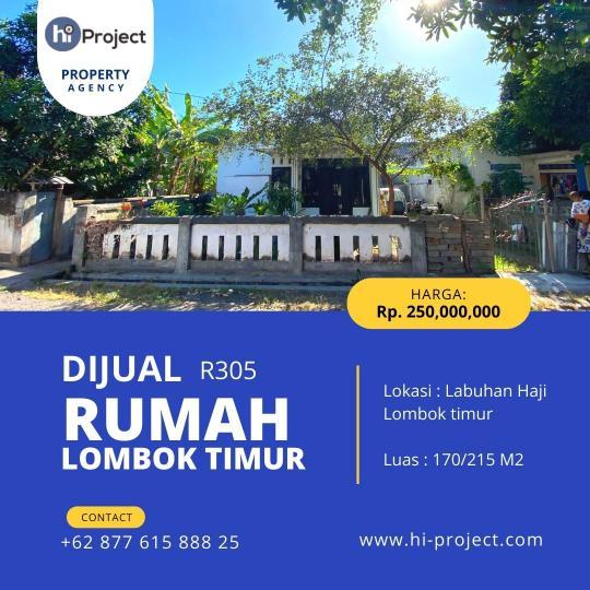 Rumah Lombok timur  type 170/215 M2 di Lahuhan Haji R305