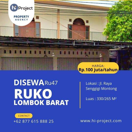 Ruko Lombok barat 2 lokal di Montong Batu Layar Ru47