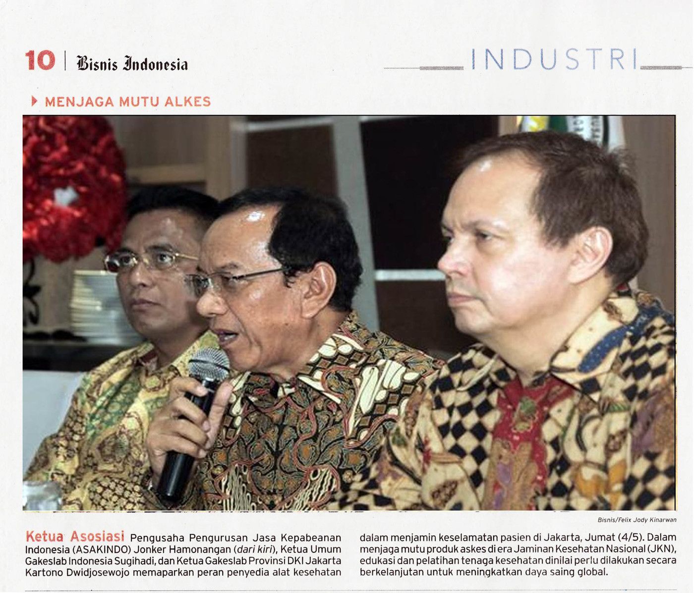 Bisnis Indonesia Edition May 2018 - Keep the Quality of Medical Device Product