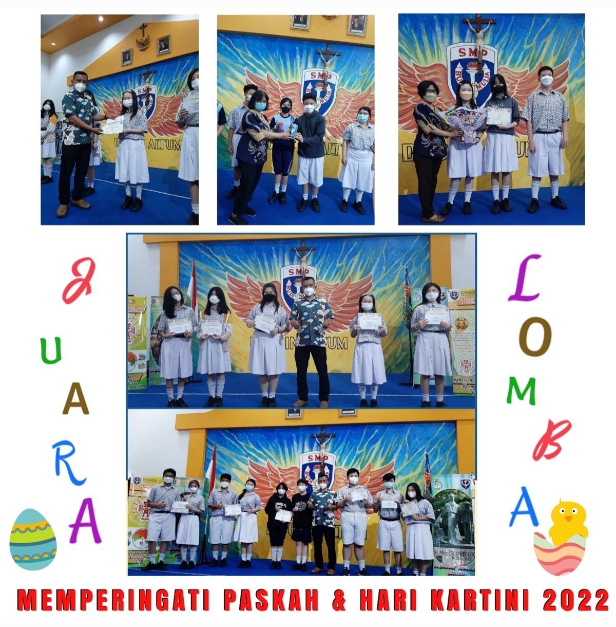 Apresiasi SMP Budi Mulia kepada juara lomba perayaan Paskah dan Kartini tahun 2022.
