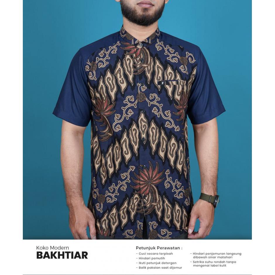 Bakhtiar Fadkhera Kemeja Koko Batik Modern Lengan Pendek