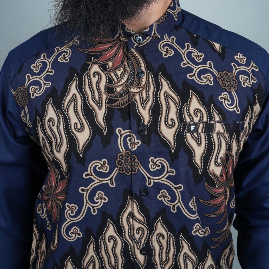 Bakhtiar Long Fadkhera Kemeja Koko Batik Modern lengan Panjang