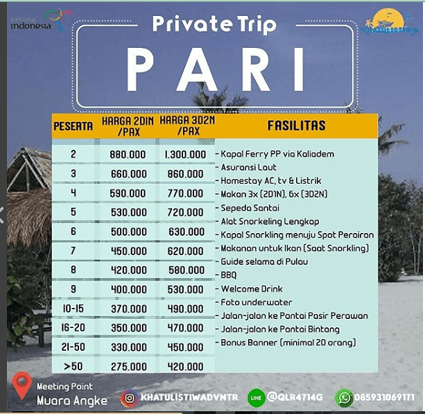 Trip Pulau Pari Termurah dan Terpercaya 2018