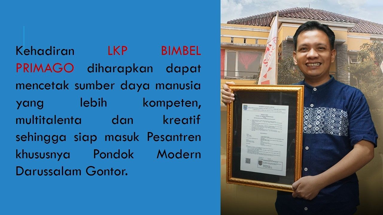 BIMBEL PRIMAGO RESMI TERDAFTAR DI DINAS PENDIDIKAN KOTA DEPOK