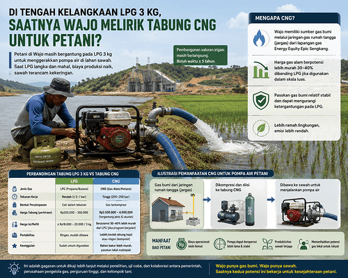 Di Tengah Kelangkaan LPG 3 Kg, Saatnya Wajo Melirik Tabung CNG untuk Petani?