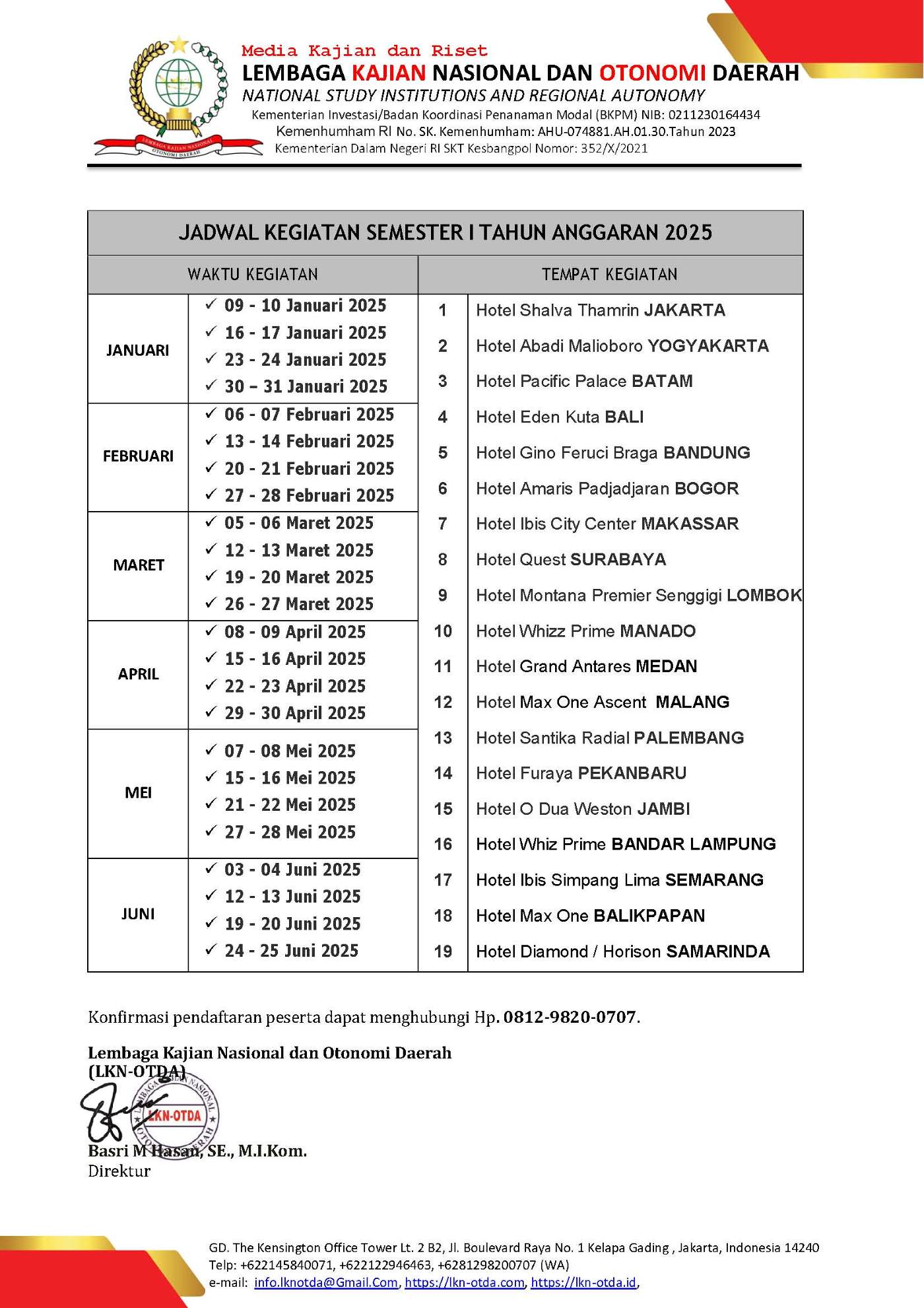 JADWAL BIMTEK MARET 2024