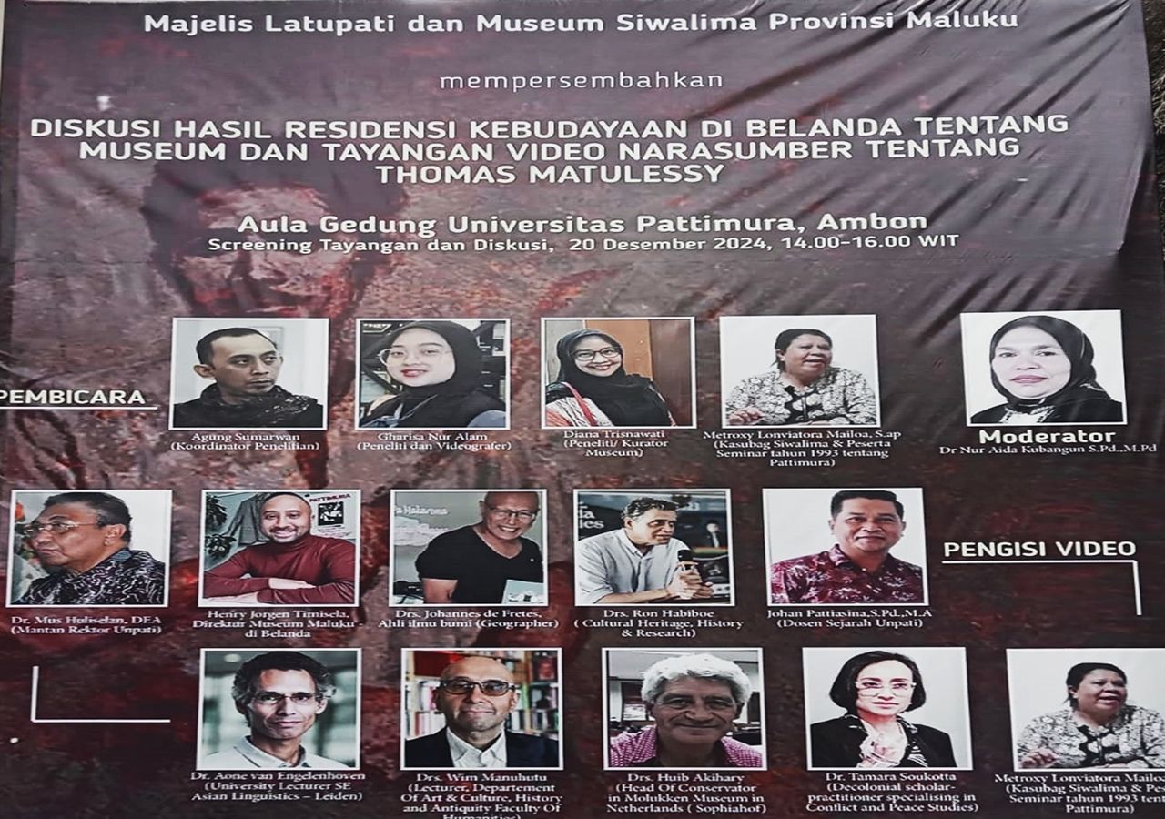 MAJELIS LATTUPATI BERSAMA MUSEUM SIWALIMA MALUKU GELAR DISKUSI RESIDENSI KEBUDAYAAN DI BELANDA TENTANG MUSEUM DAN PAHLAWAN PATTIMURA