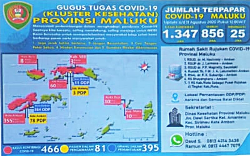 Pasien Sembuh Covid-19 di Maluku Meningkat 53 Orang, 2 Positif Asal Kota Ambon