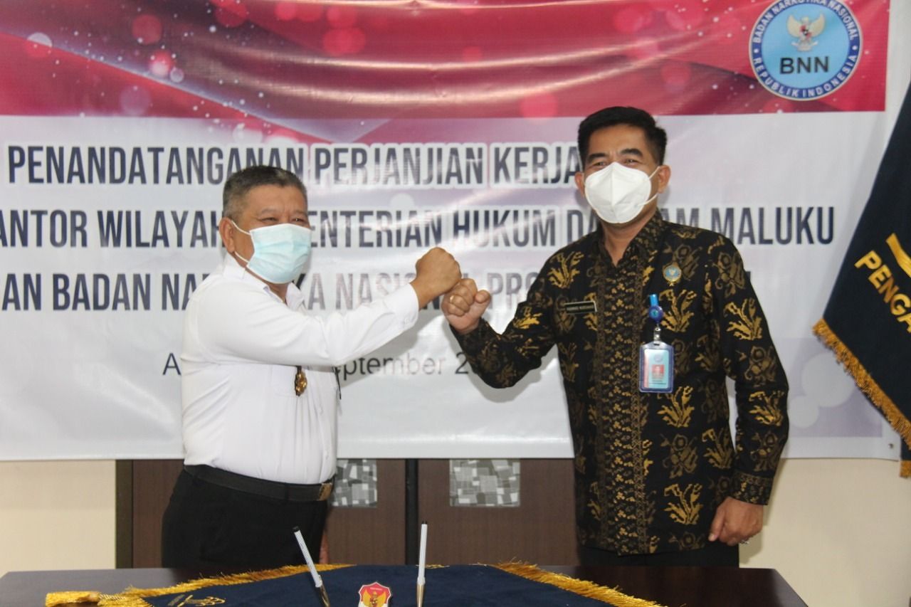Gencarkan P4GN, Kanwil Maluku Teken PKS dengan BNNP Maluku